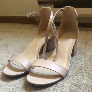 Nude strappy heels